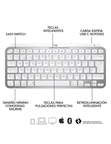 Logitech 920-010523 MX Keys Mini Teclado Bluetooth para Mac