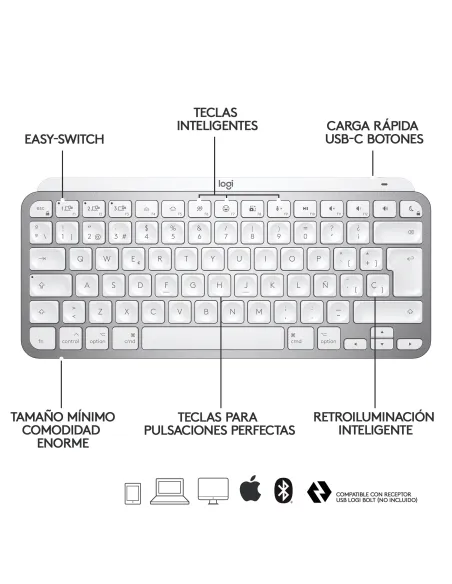 Logitech 920-010523 MX Keys Mini Teclado Bluetooth para Mac