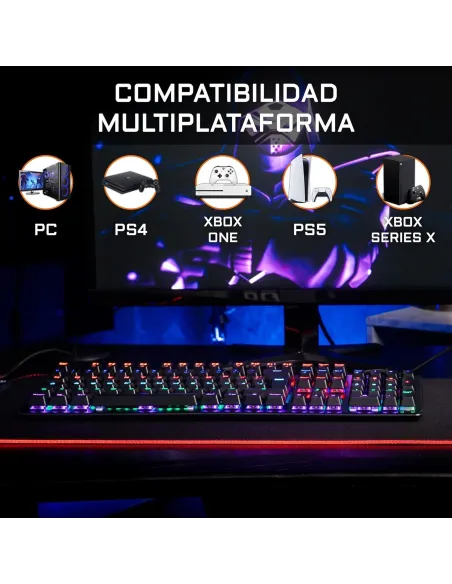 The G-Lab KEYZ CARBON V3/SP Teclado Mecánico Gaming Negro