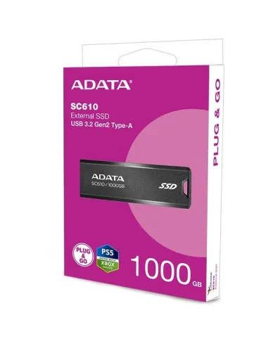 Adata SC610 SSD Externo 500GB USB 3.2 Gen2 Negro