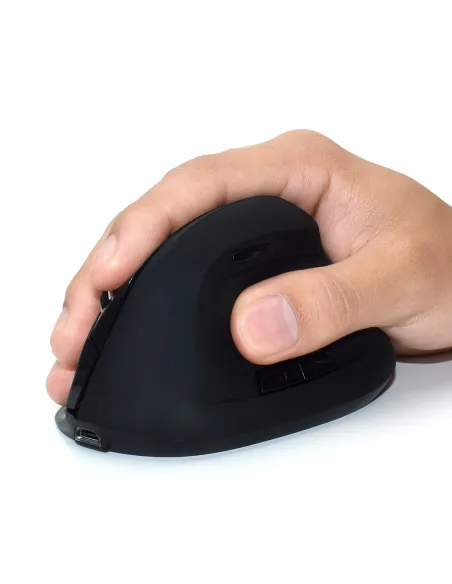 Ewent EW3158 Ratón Ergonómico Inalámbrico 1600 DPI Negro