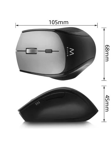 Ewent EW3245 Ratón Inalámbrico Dual con Click Silencioso 2400DPI Negro