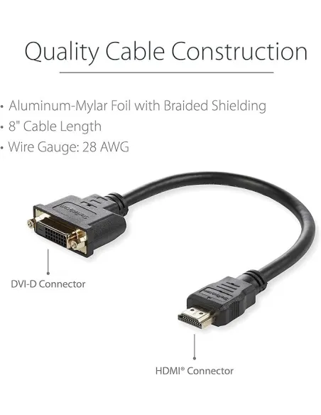 Startech Adaptador HDMI a DVI-D Macho/Hembra Negro