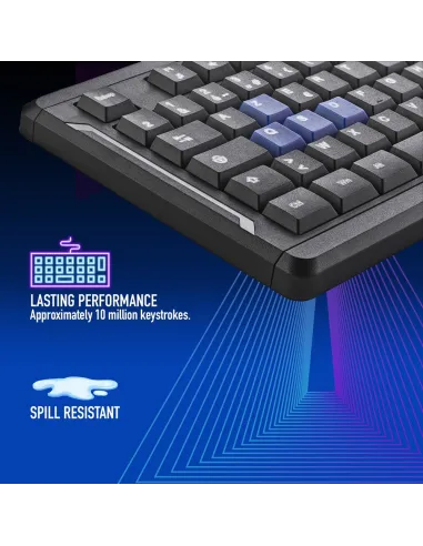 NGS GKX-305 Teclado Gaming con Luces LED y Teclas Multimedia