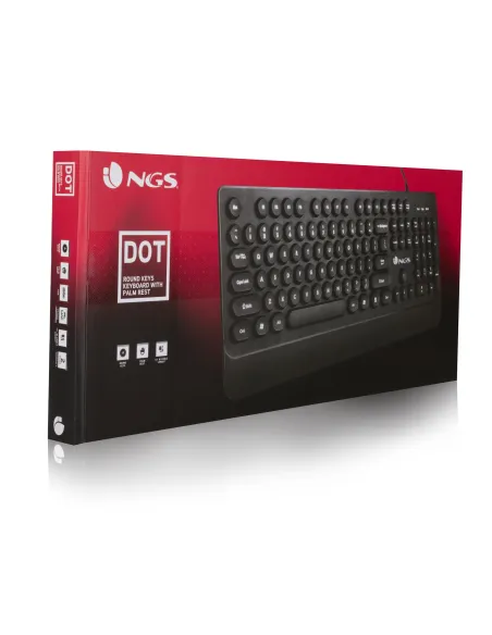 NGS DOT Teclado USB Teclas Redondas Negro