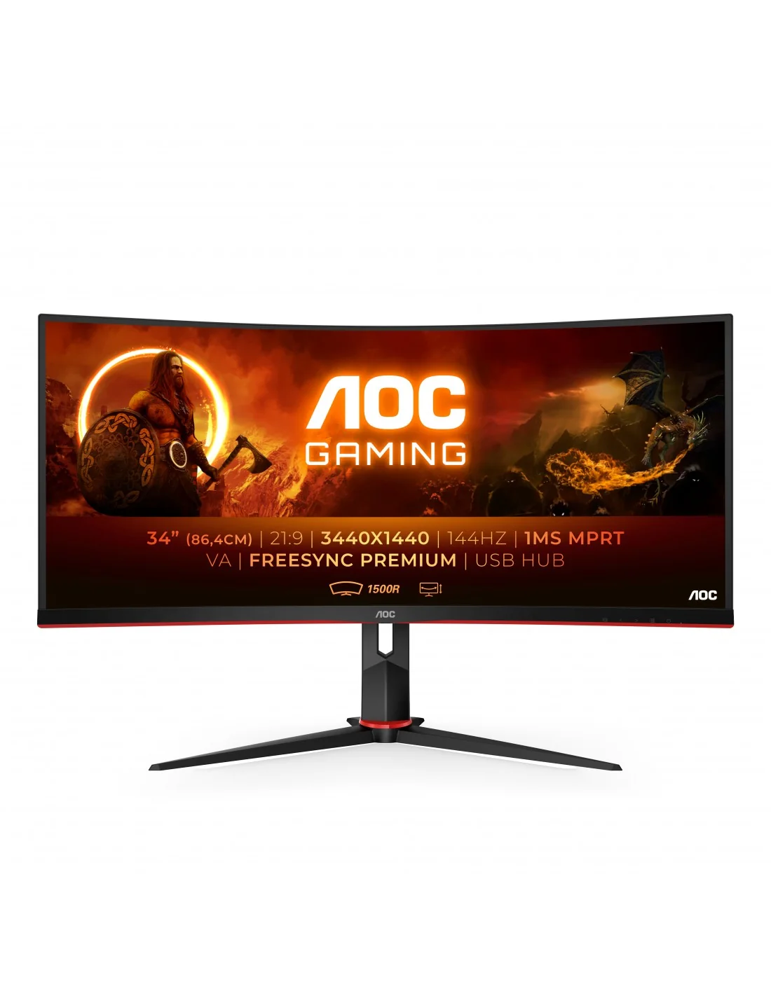 AOC CU34G2X/BK 34" LED Wide QuadHD 144Hz FreeSync Curvo