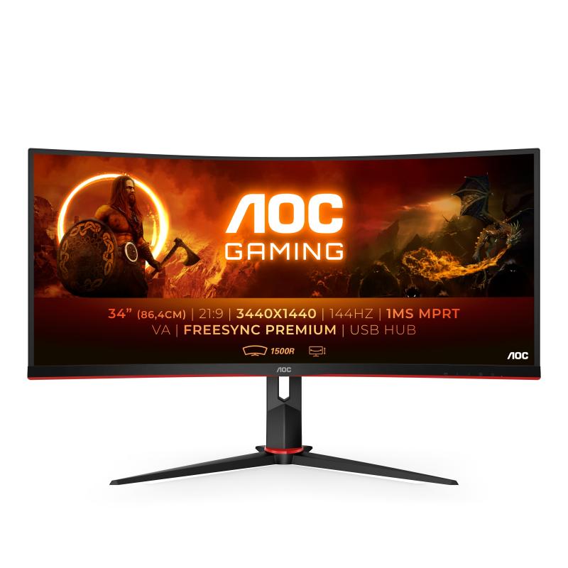 AOC CU34G2X/BK 34 LED Wide QuadHD 144Hz FreeSync Curvo