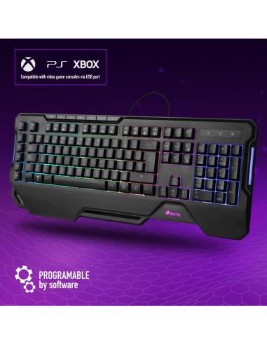 NGS GKX-450-2 Teclado Gaming de Membrana con Luces RGB