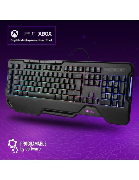 NGS GKX-450-2 Teclado Gaming de Membrana con Luces RGB