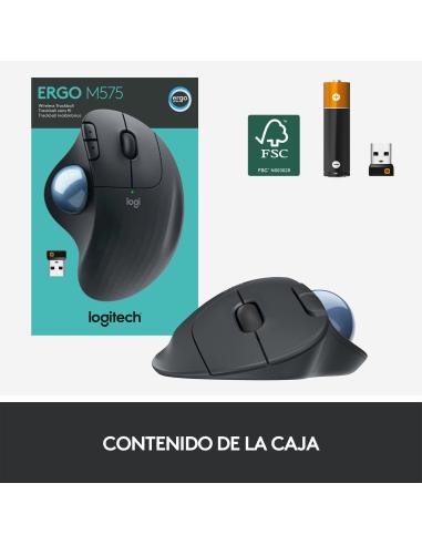 Logitech Ergo M575 Ratón Trackball Inalámbrico 2000DPI Gris