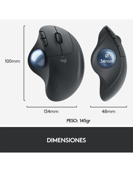 Logitech Ergo M575 Ratón Trackball Inalámbrico 2000DPI Gris