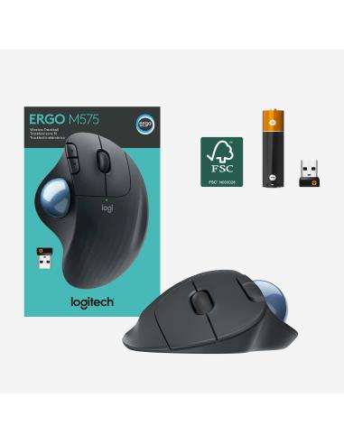 Logitech Ergo M575 Ratón Trackball Inalámbrico 2000DPI Gris