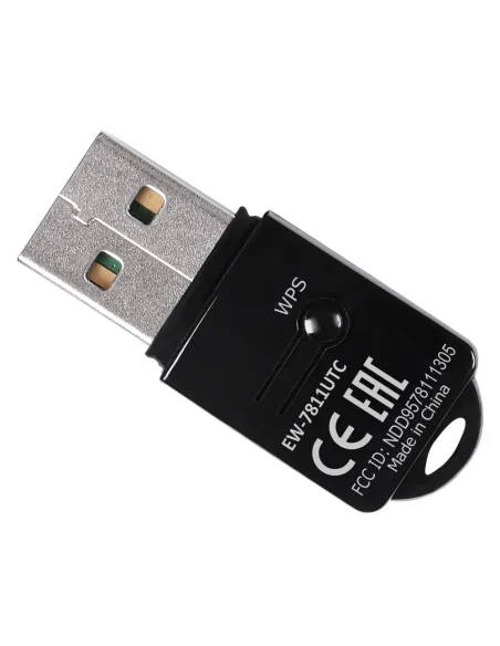 Edimax EW-7811UTC Mini Adaptador Inalámbrico USB AC600 WiFi 5 Doble Banda Negro