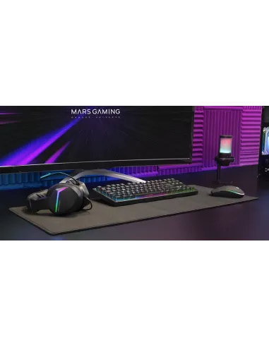 MARS GAMING MCPRGB3ES Kit Gaming 4 en 1 Teclado + Ratón + Auriculares + Alfombrilla Negro