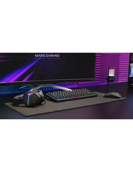 MARS GAMING MCPRGB3ES Kit Gaming 4 en 1 Teclado + Ratón + Auriculares + Alfombrilla Negro