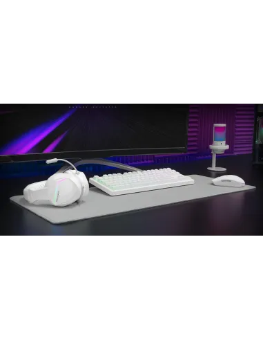 Mars Gaming MCPRGB3WES Kit Gaming 4 en 1 Teclado + Ratón + Auriculares + Alfombrilla Blanco