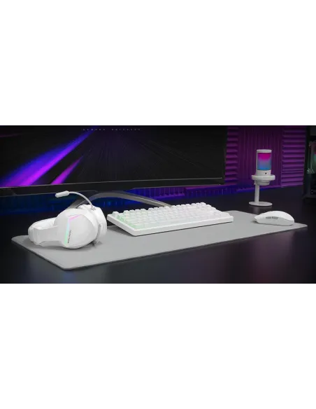 Mars Gaming MCPRGB3WES Kit Gaming 4 en 1 Teclado + Ratón + Auriculares + Alfombrilla Blanco