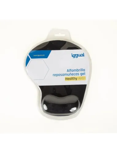iggual IGG318935 Alfombrilla Reposamuñecas de Gel Negro