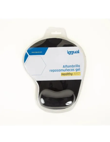 iggual IGG318935 Alfombrilla Reposamuñecas de Gel Negro