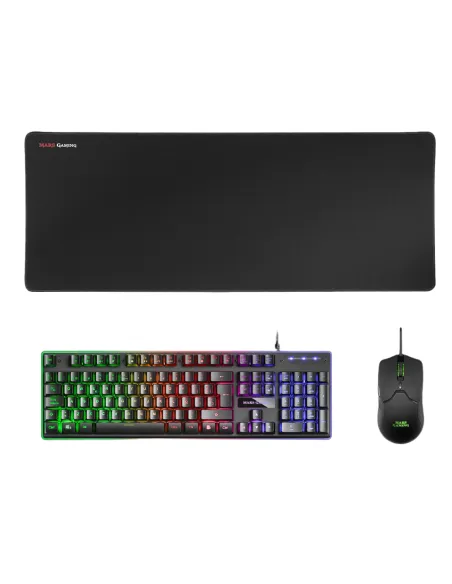 Mars Gaming MCPXBES Combo Teclado + Raton + Alfombrilla Negro