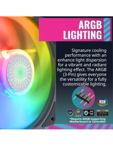 Cooler Master SickleFlow Ventilador Suplementario ARGB 3IN1 120MM Negro