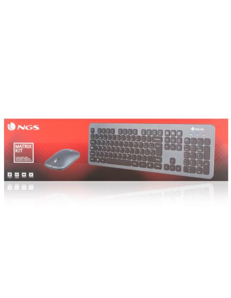 NGS MATRIXKIT Kit Teclado y Ratón Slim Inalámbrico Gris
