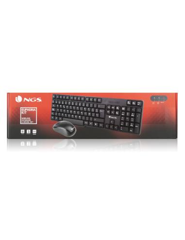 NGS EUPHORIAKIT Kit de Ratón y Teclado Inalámbricos Negro