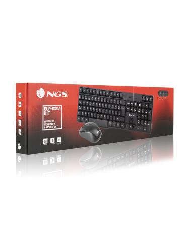 NGS EUPHORIAKIT Kit de Ratón y Teclado Inalámbricos Negro