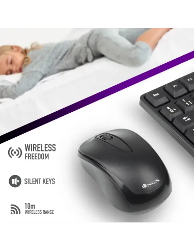 NGS EUPHORIAKIT Kit de Ratón y Teclado Inalámbricos Negro