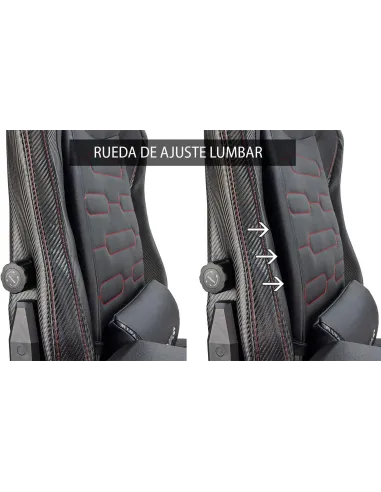 Talius Konda Silla Gaming Carbono Negra/Roja