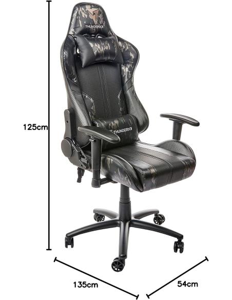 ThunderX3 BC3 Camo Silla Gaming Camuflaje Gris