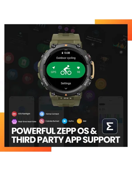Amazfit T-Rex 2 Reloj Smartwatch Verde