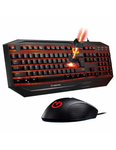 Hiditec PAC010010 GK200 Teclado Gaming Retroiluminado + Raton Esus