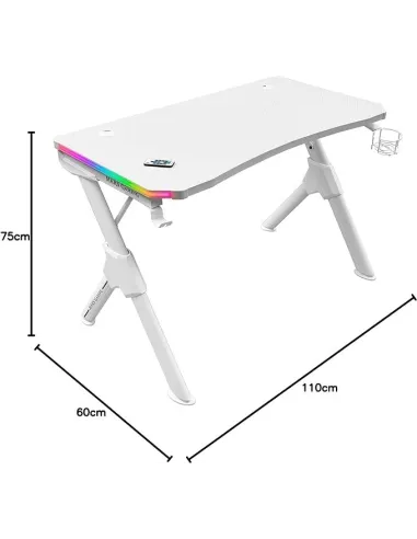 Mars Gaming MGDRGBW RGB Mesa Gaming Blanca