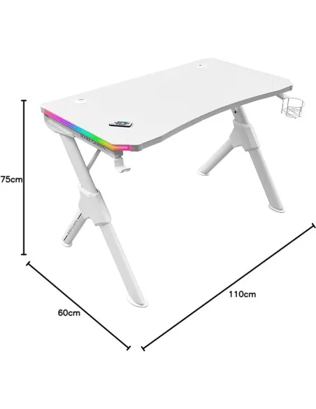 Mars Gaming MGDRGBW RGB Mesa Gaming Blanca