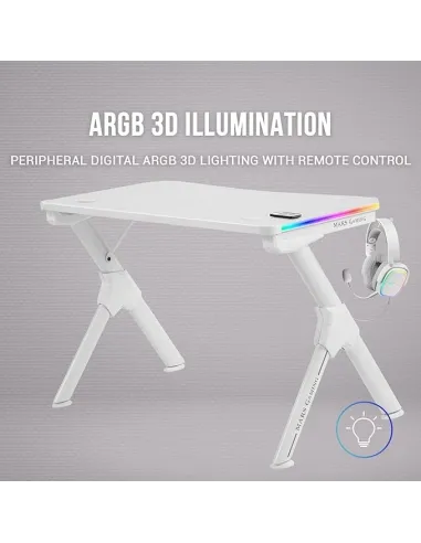 Mars Gaming MGDRGBW RGB Mesa Gaming Blanca