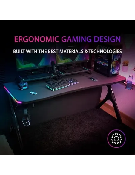 Mars Gaming MGDXL RGB Mesa Gaming Ergonómica Negra