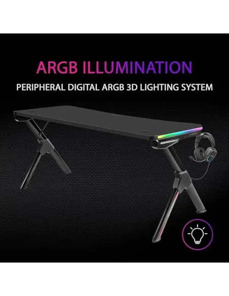 Mars Gaming MGDXL RGB Mesa Gaming Ergonómica Negra
