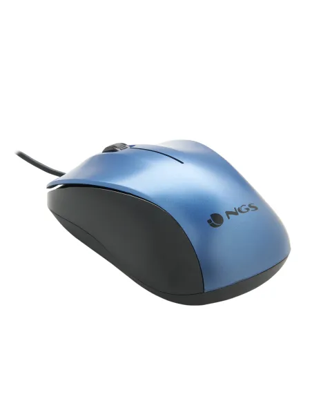 NGS Wired Crew Ratón Óptico 1200DPI Azul