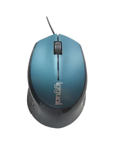 iggual IGG317556 Com-Ergonomic-R Ratón Óptico 800DPI Azul