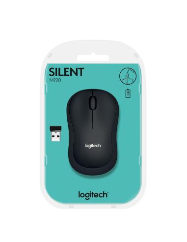Logitech M220 Silent Ratón Inalámbrico 1000DPI Negro