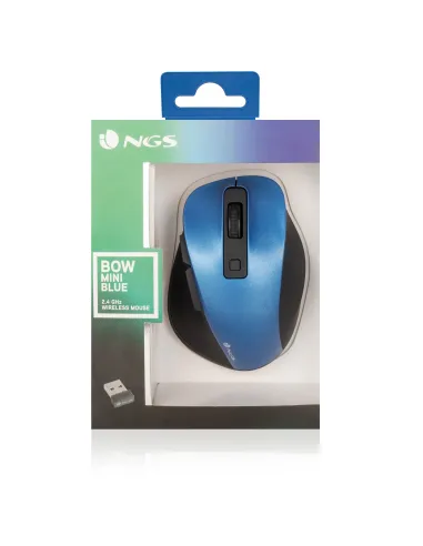 NGS Bow Mini Ratón Inalámbrico 1600DPI Azul