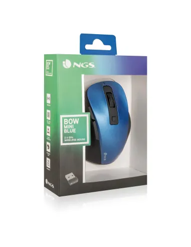 NGS Bow Mini Ratón Inalámbrico 1600DPI Azul