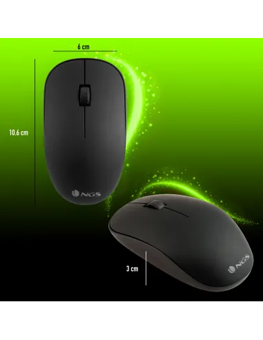 NGS Easy Alpha Ratón Óptico Inalámbrico 1000 DPI Negro