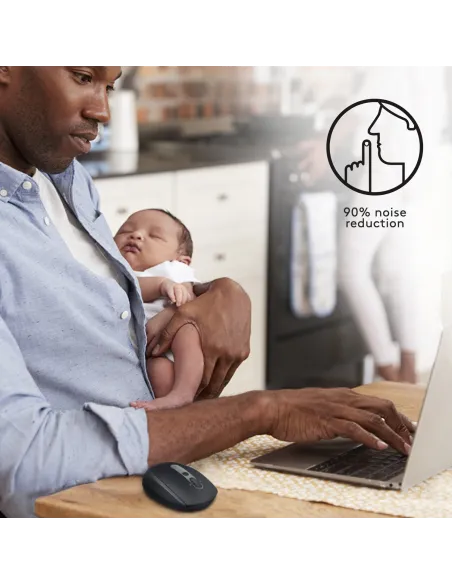 Logitech M590 Silent Ratón Inalámbrico Multidispositivo 1000DPI Negro