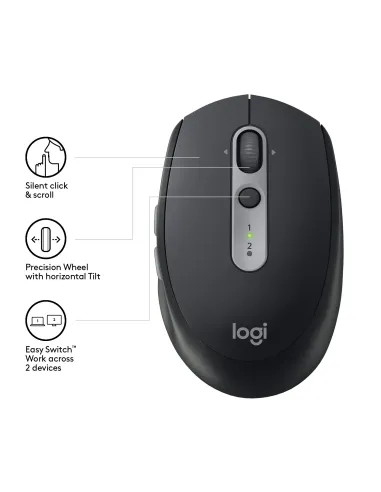 Logitech M590 Silent Ratón Inalámbrico Multidispositivo 1000DPI Negro