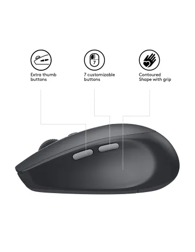 Logitech M590 Silent Ratón Inalámbrico Multidispositivo 1000DPI Negro