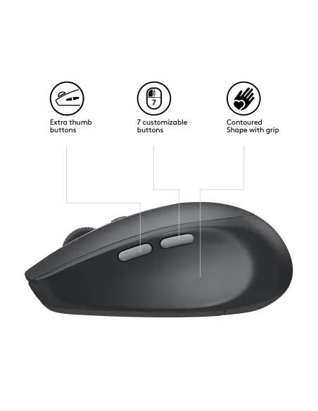 Logitech M590 Silent Ratón Inalámbrico Multidispositivo 1000DPI Negro