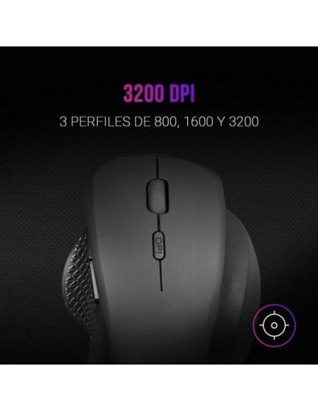 Mars Gaming MMWERGO Ratón Inalámbrico 3200DPI Negro