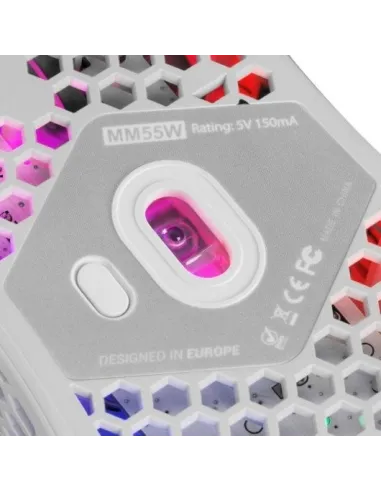 Mars Gaming MM55W Ratón Gaming RGB 12800 DPI Blanco